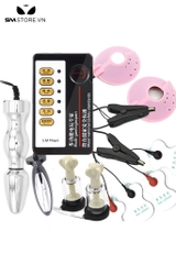 SMT903 - Butt plug kích điện với điện cực làm bằng nhựa màu đen