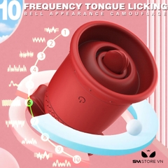 SMT1561 - Máy rung hút 10 tần số có lưỡi liếm hình chuông đỏ