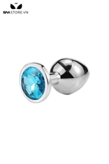 SMT200 - butt plug inox cắm hậu môn trơn đính kim cương lỗ 6 và 8mm