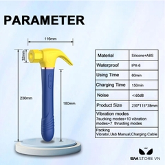 SMT1543 - Máy rung mút hút thụt silicon ngụy trang cây búa dài 23cm