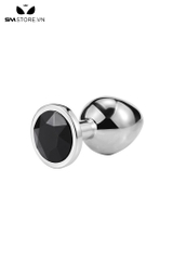 SMT200 - butt plug inox cắm hậu môn trơn đính kim cương lỗ 6 và 8mm