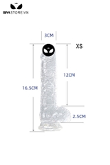 SMT487 - Dương vật giả silicon trắng trong suốt 7 size có độ bám dính