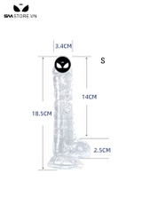 SMT487 - Dương vật giả silicon trắng trong suốt 7 size có độ bám dính