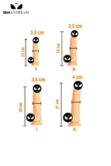 SMT1067 - Dương vật giả silicon mềm trong suốt có 4 kích cỡ