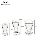 SMT1356 - Phích cắm hậu môn bằng thủy tinh có 3 size trắng trong suốt