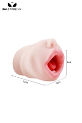 SMT2163 - Âm đạo giả cầm tay silicon há miệng có răng dài 13cm