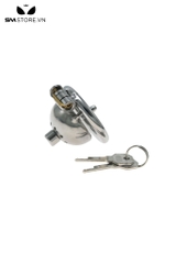 SMT862 - Khóa dương vật thép không gỉ dạng lồng có lỗ thông hơi và nắp