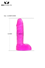 SMT2385 - Dương vật giả silicon mini trong suốt có bìu dài 113mm