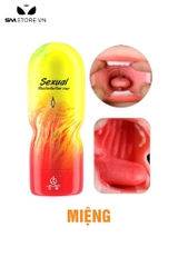 SMT1695 - Cốc thủ dâm silicon mềm dài 16.2cm hình miệng có răng