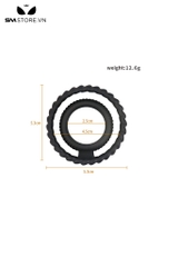 SMT572 - Vòng đeo dương vật silicon xoắn ốc màu đen đường kính 53mm