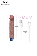 SMT844 - Dương vật giả silicon với 7 tần số rung và 3 chế độ dài 228mm