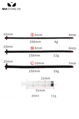 SMT2213 - Que niệu đạo sounding silicon có ống tiêm 3 size
