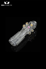 SMT447 - Bao cao su bi có gai chất liệu silicon màu trắng dài 14.5cm