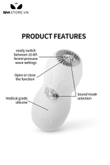 SMT2808 - Cốc thủ dâm silicon có rung 10 chế độ sạc điện dài 20cm