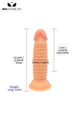 SMT128 - Dương vật giả có gai silicon mềm bẻ cong dài 13.3cm