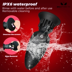 SMT1659 - Máy rung hậu môn silicon xoay 360 độ dùng sạc chống nước