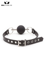 SMT1587 - Ball gag silicon có dây giả da PU điều chỉnh dài 62cm