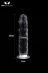 SMT1908 - Dương vật giả silicon Lovetoy trong suốt dài 18cm
