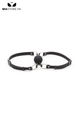SMT224 - Khóa miệng ball gag silicon đôi màu đen