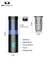 SMT597 - Cốc thủ dâm âm đạo nhiều gai nổi silicon tự động dài 286mm