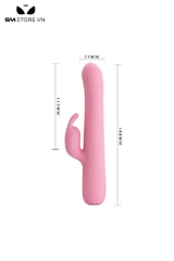SMT1887 - Dương vật giả tai thỏ Love Story rung ngoáy xoay dài 18.8cm