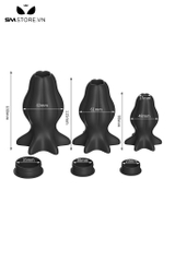 SMT2956 - Phích cắm hậu môn silicon rỗng ruột có 3 kích cỡ