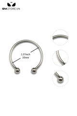 SMT564 - Vòng đeo dương vật inox 2 bi thiết kế hở đường kính 35mm