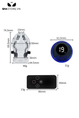 SMT2962 - Vòng đeo đầu khấc kích điện có dây nối dài 69.5mm