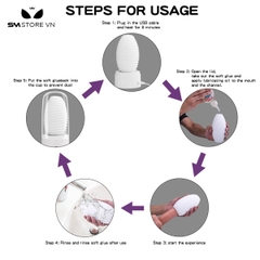 SMT1392 - Cốc thủ dâm silicon xoắn ốc có chế độ sưởi ấm dùng sạc