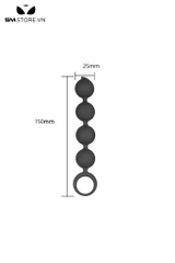SMT533 - Butt plug 4 viên bi dạng chuỗi hạt silicon màu đen dài 15cm