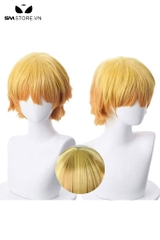 SMP149 - Tóc giả cosplay Zenitsu Agatsuma màu vàng xoăn nhẹ