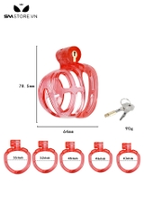 SMT2681 - Khóa dương vật bằng nhựa thoáng khí kèm 4 vòng đeo