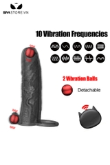 SMT2463 - Dương vật giả rỗng ruột có 10 tần số rung sạc điện