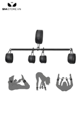 SMT603 - Bộ cố định tư thế SM trói tay chân cổ dài 84cm màu đen