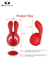 SMT2234 - Kẹp núm vú tai thỏ rung 8 tần số sạc điện dài 10.2cm