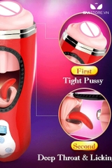 SMT838 - Cốc thủ dâm với âm đạo giả rung liếm dài 23cm x 7cm