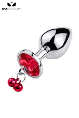 SMT1362 - Phích cắm hậu môn inox có đế hình trái tim mix 2 chuông