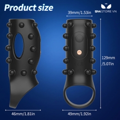 SMT372 - Vòng đeo dương vật có bi kèm 10 chế độ dài 129mm