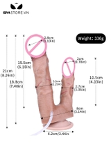 SMT2824 - Dương vật giả silicon 2 đầu bắn tinh dài 10.5 và 21cm