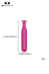 SMT2359 - Gậy rung silicon hình vương miện có 10 tần số dài 13.5cm