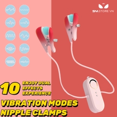 SMT1998 - Kẹp núm vú rung có dây và điều khiển mini dùng sạc điện