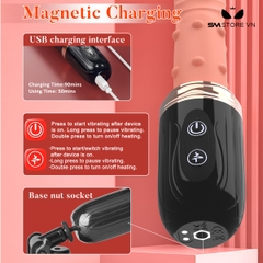 SMT2714 - Máy làm tình rung thụt và sưởi ấm điều khiển từ xa