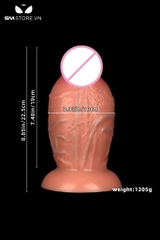 SMT1612 - Dương vật giả siêu to có gân đế dính tường làm bằng silicon