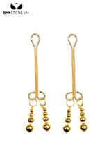 SMT1753 - Kẹp núm vú bằng kim loại mix 4 hạt bi tròn dài 11.5cm