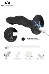 SMT1623 - Dương vật giả silicon rung 9 tần số sạc điện dài 19cm