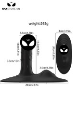 SMT2364 - Dương vật giả có đệm đế rung 9 chế độ sạc điện dài 14cm