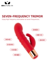 SMT2488 - Máy rung đầu dương vật kèm tai thỏ có 7 tần số và sạc điện