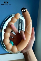 SMT481 - Dương vật giả silicon dẻo 2 đầu dài có vòng bi dài 41cm