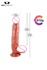 SMT1621 - Dương vật giả silicon dài 30cm có bìu đế dính tường