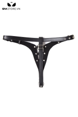 SMT2338 - Đai trinh tiết giả da PU thiết kế lọt khe 3 vòng tròn inox